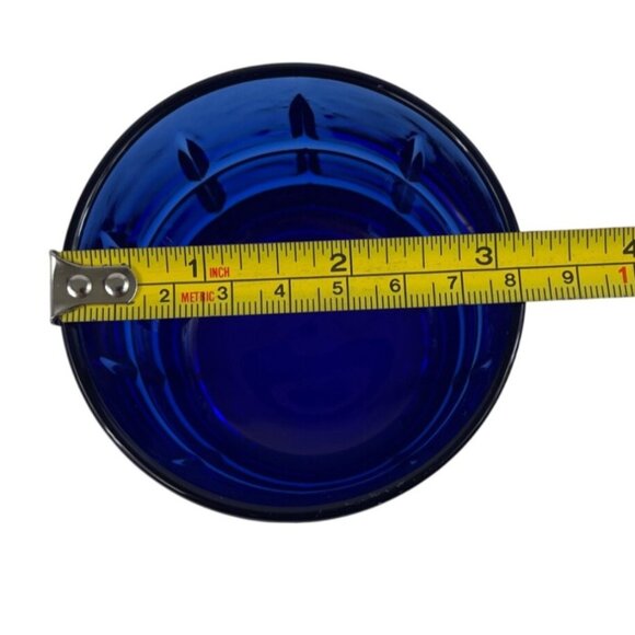 Anchor Hocking Cobalt Blue Tartan Rocks Old Fashioned Lowball Glass - Picture 10 of 10